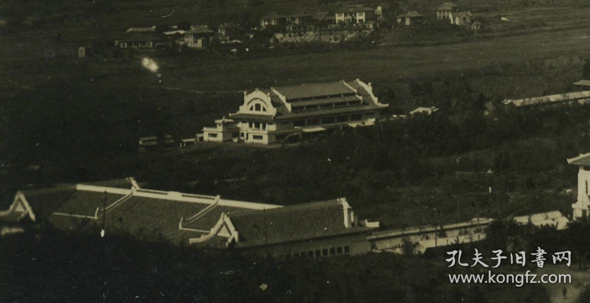民国湖北武汉大学宽幅广角全景老照片,泛银.
