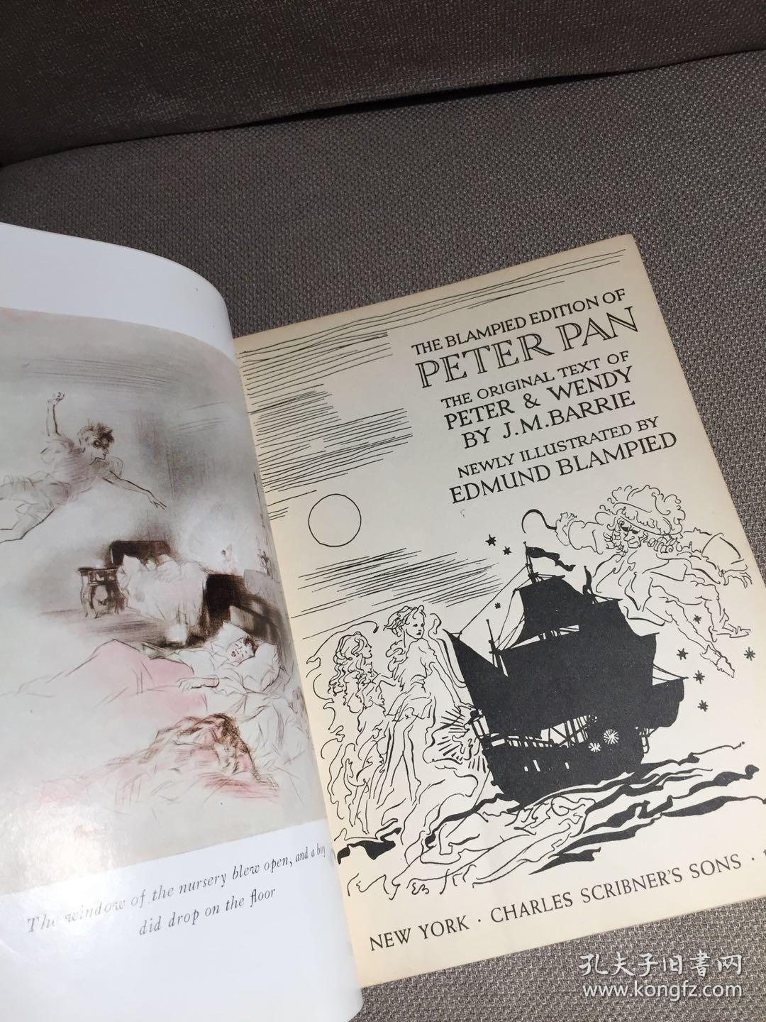 peterpanandwendyjm巴里彼得潘与温蒂难找的edmundblampied插图版布面