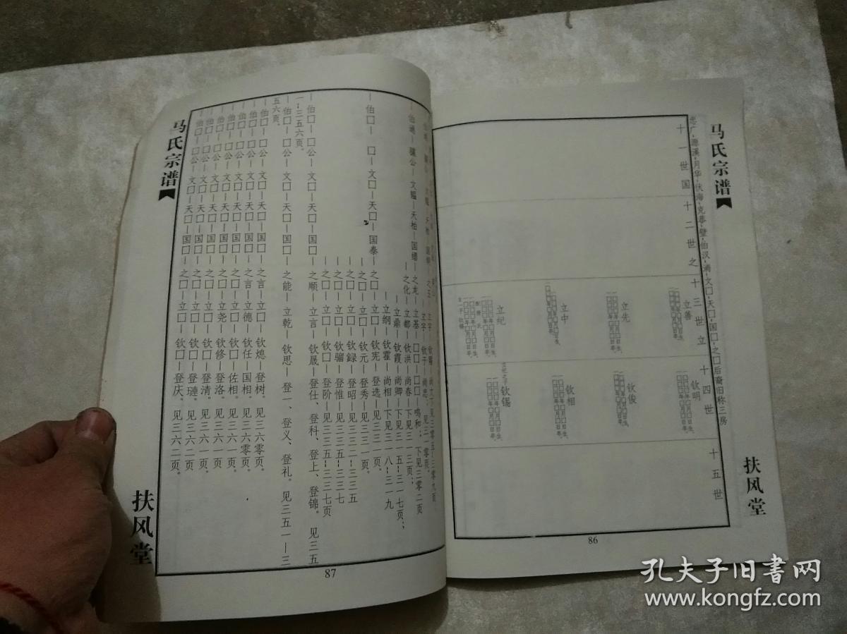 马氏族谱 扶风堂第二卷综合〉