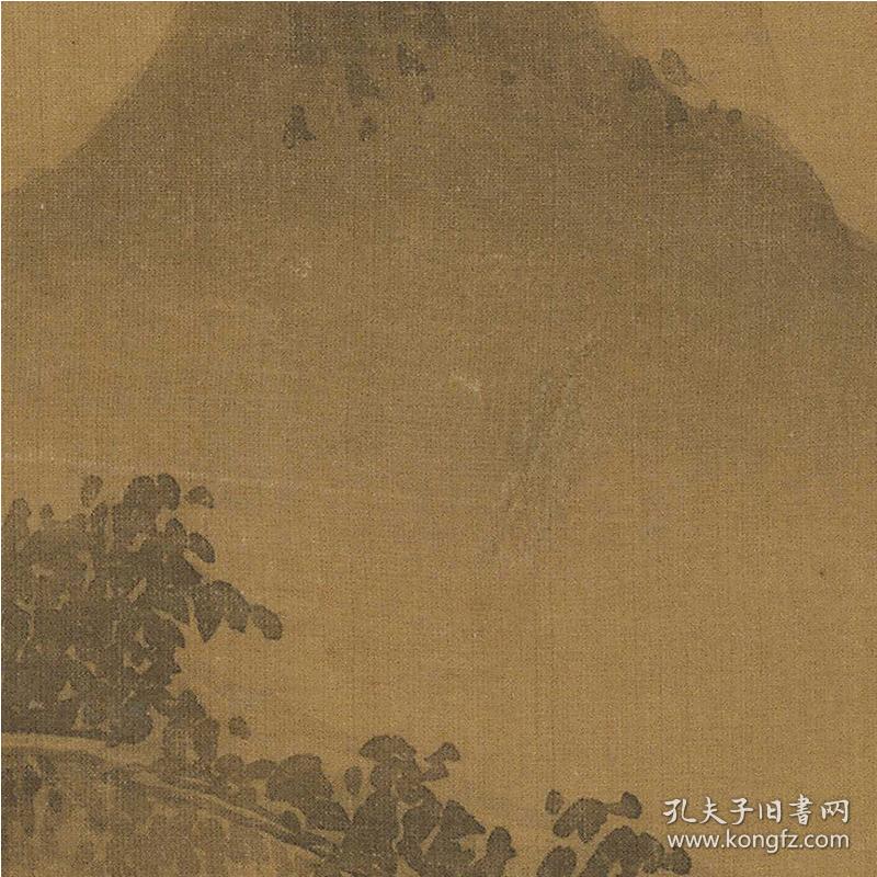 元 吴镇 渔父图轴绢本 原作真迹复制品 可装裱