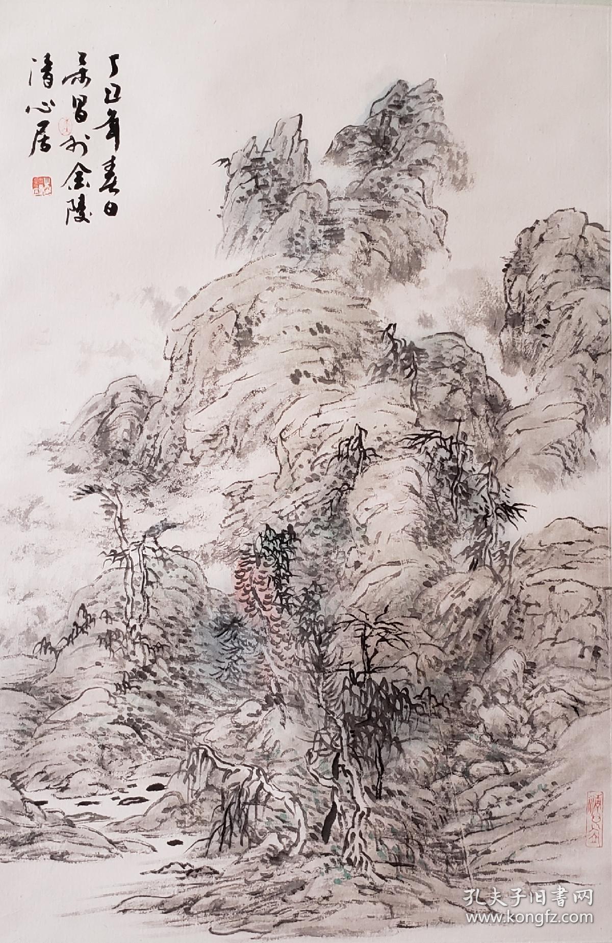 当代南京书画家黄柔昌设色立轴山水图6644200000黄柔昌1955年生于南京