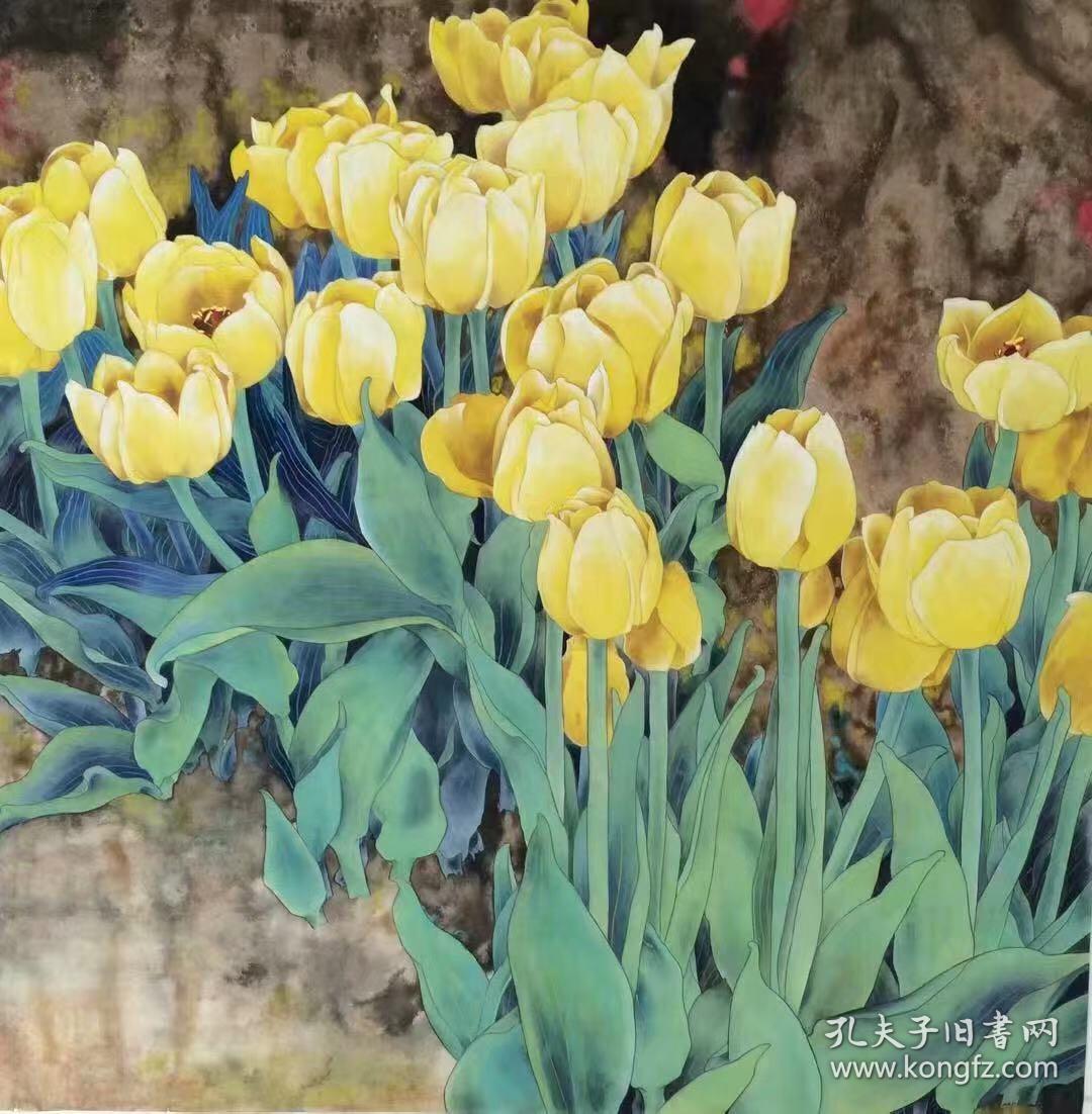 工笔画郁金香