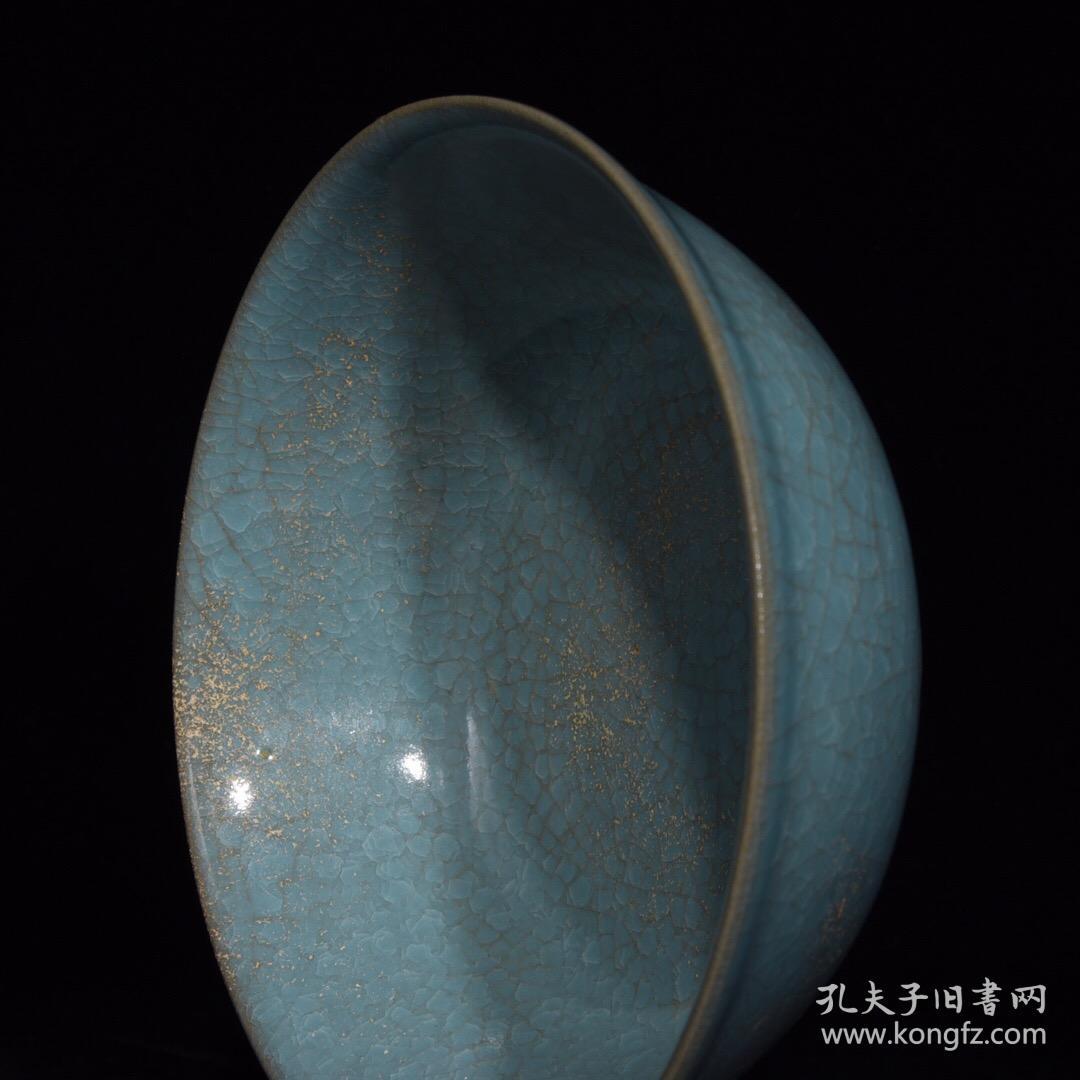 宋代汝窑冰裂纹碗古玩古董古瓷器