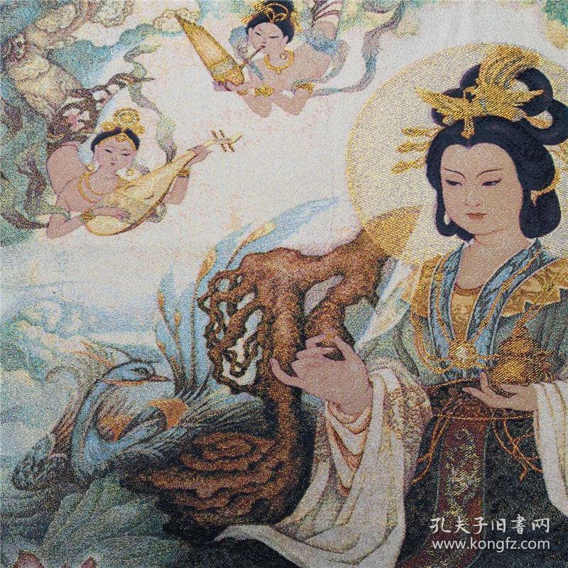 西藏西王母娘娘唐卡画像 织锦画丝绸绣唐卡刺绣挂画古玩杂项收藏