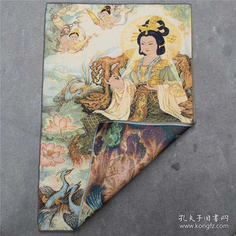 西藏西王母娘娘唐卡画像 织锦画丝绸绣唐卡刺绣挂画古玩杂项收藏