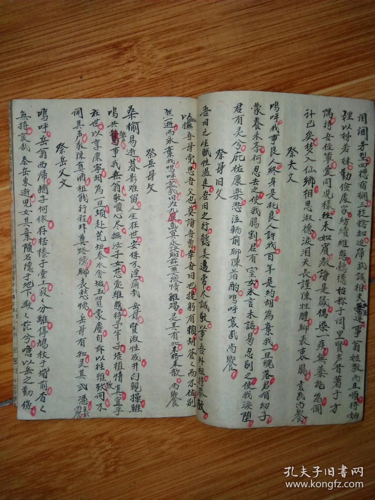 清代精美手抄本《祭文等》(30筒子页60面,蝇头小楷抄写,字体超漂亮)