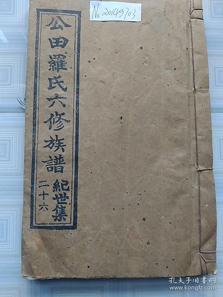 《公田罗氏六修族谱》【纪世集二十六】