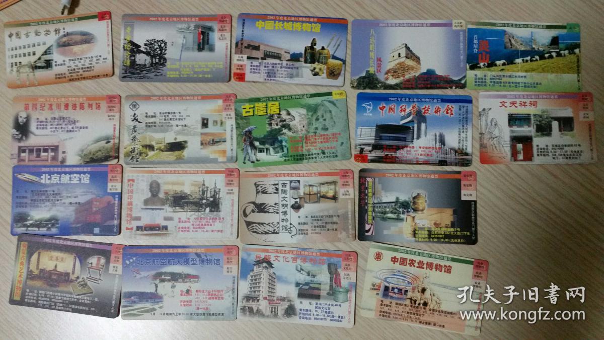 旅游景点旧门票收藏 2002年度北京地区博物馆通用年票
