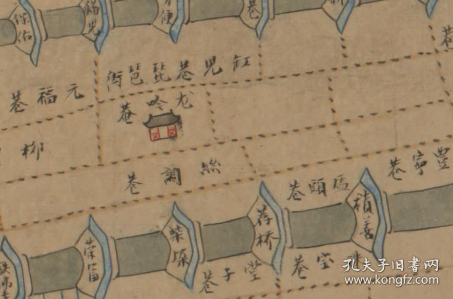 复印件清中期杭州城舆图原图高清复制杭州老地图杭州地图清中期杭州城