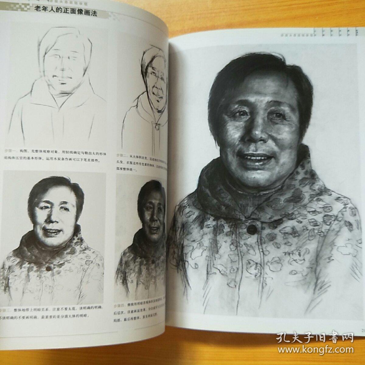 男青年3/4的侧面像画法 男青年的侧面像画法 中年人的侧面像画法 老年