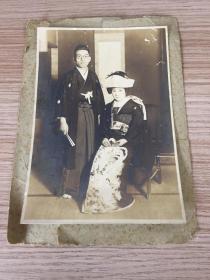 民国初期日本《结婚纪念》照片一枚