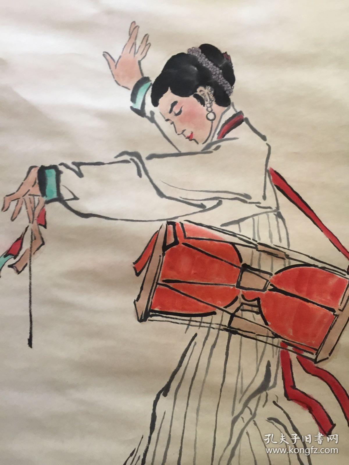叶浅予人物 纸本立轴129x66