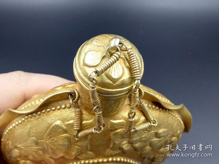辽金时期银鎏金酒壶 银鎏金金器,包浆醇厚,难得古朴神韵沁色自然值得