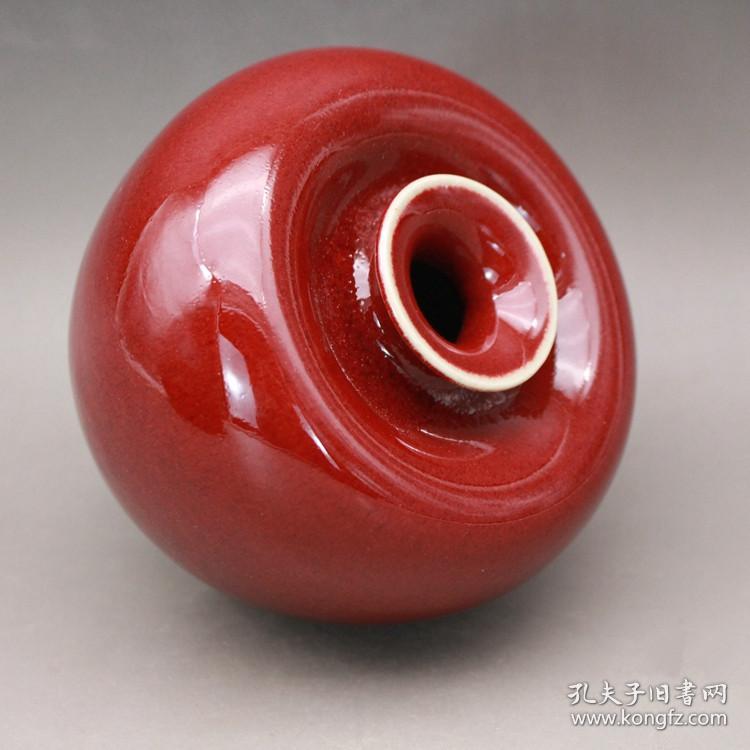 陶器瓷器>瓷器 品相描述:九品 祭红釉 苹果尊