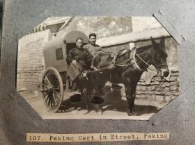 民国时期北京街头马车老照片一张