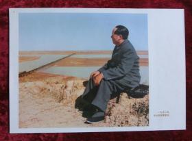8开宣传画：1952年毛主席视察黄河