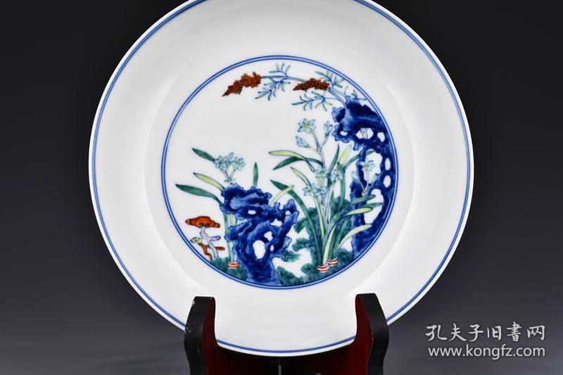 清雍正斗彩灵仙芝仙祝寿盘