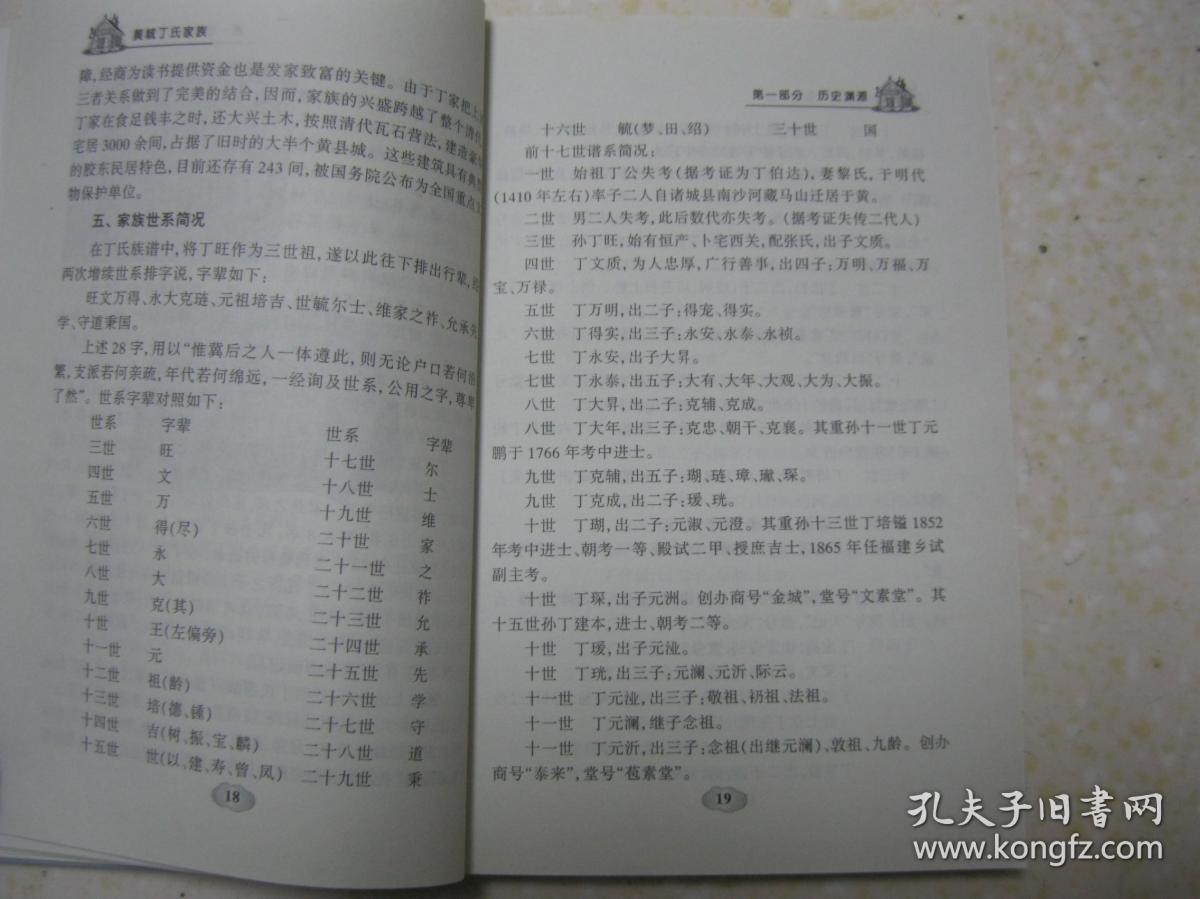 黄城丁氏家族(山东省烟台市龙口市(原名黄县)一带丁氏族谱字辈:旺文万