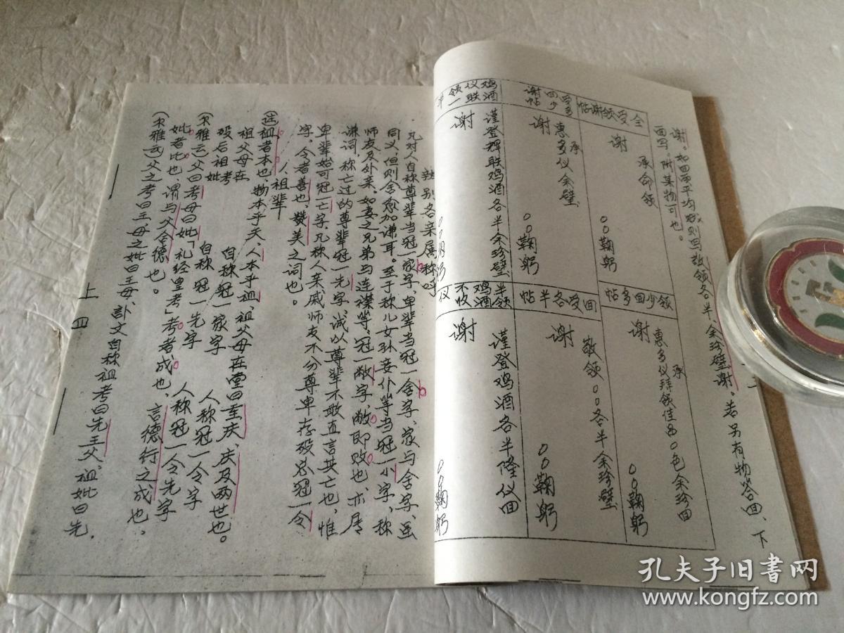 贴式【上下两集全 分别为红事礼仪 和白事礼仪 油印本】