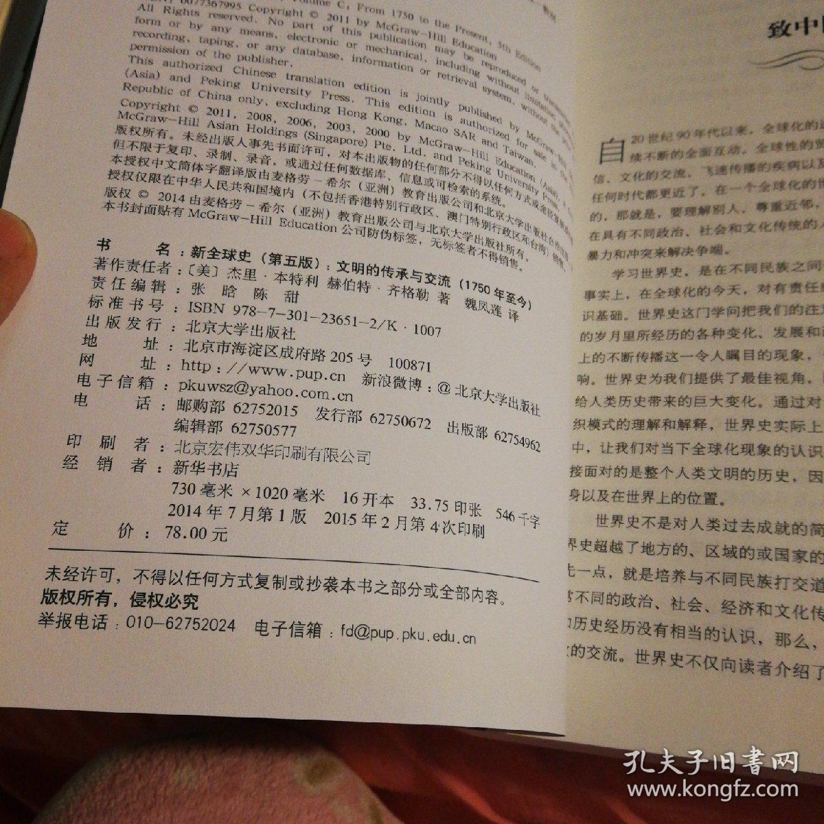 新全球史(第五版):文明的传承与交流(1750年至今)