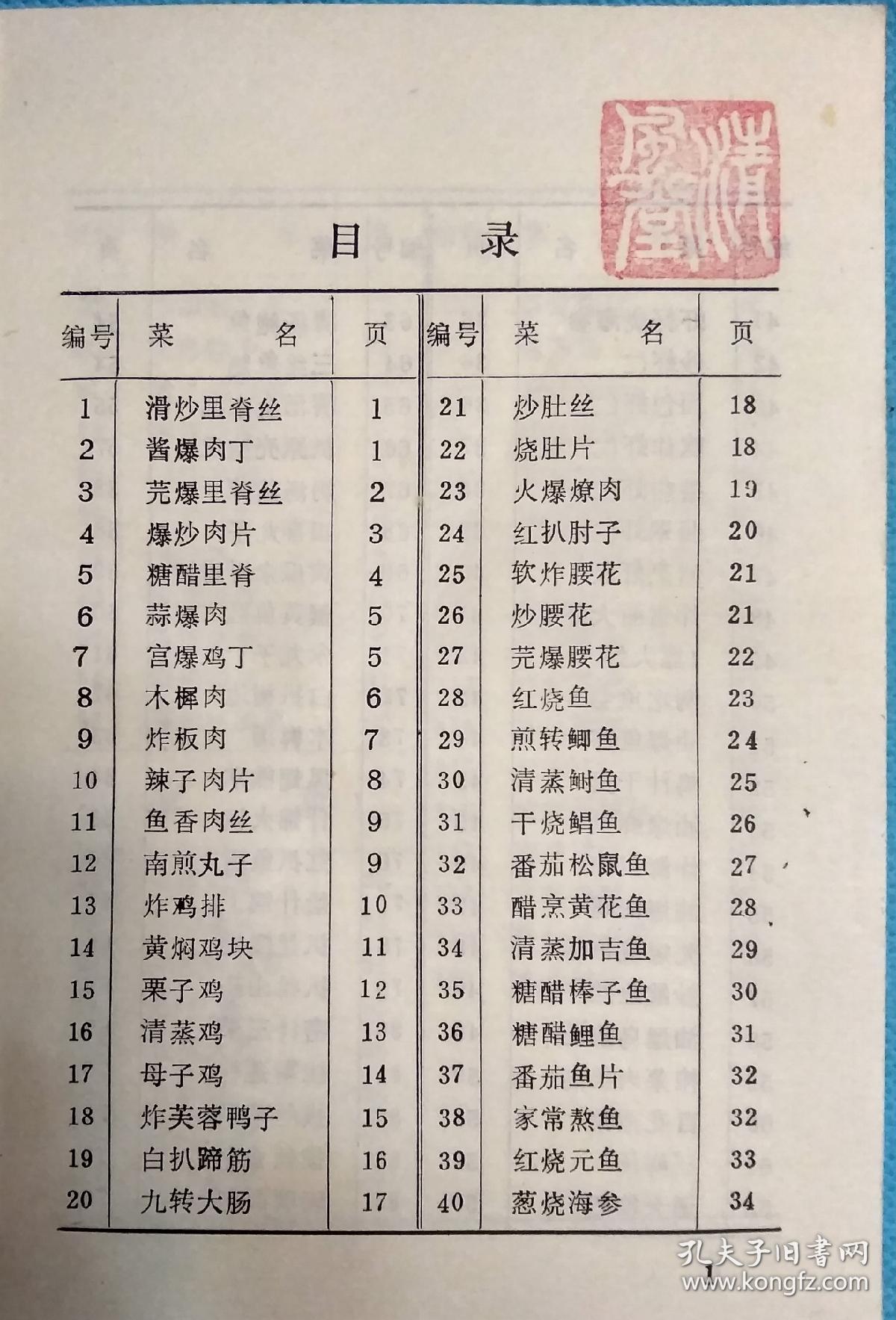 实用菜谱稀缺版本老菜谱山东菜内含黄焖鸡块葱烧海参蒜爆肉醋椒狮子头