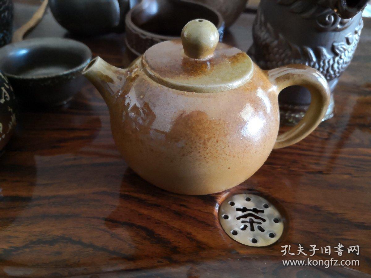 建水紫陶白泥柴烧壶