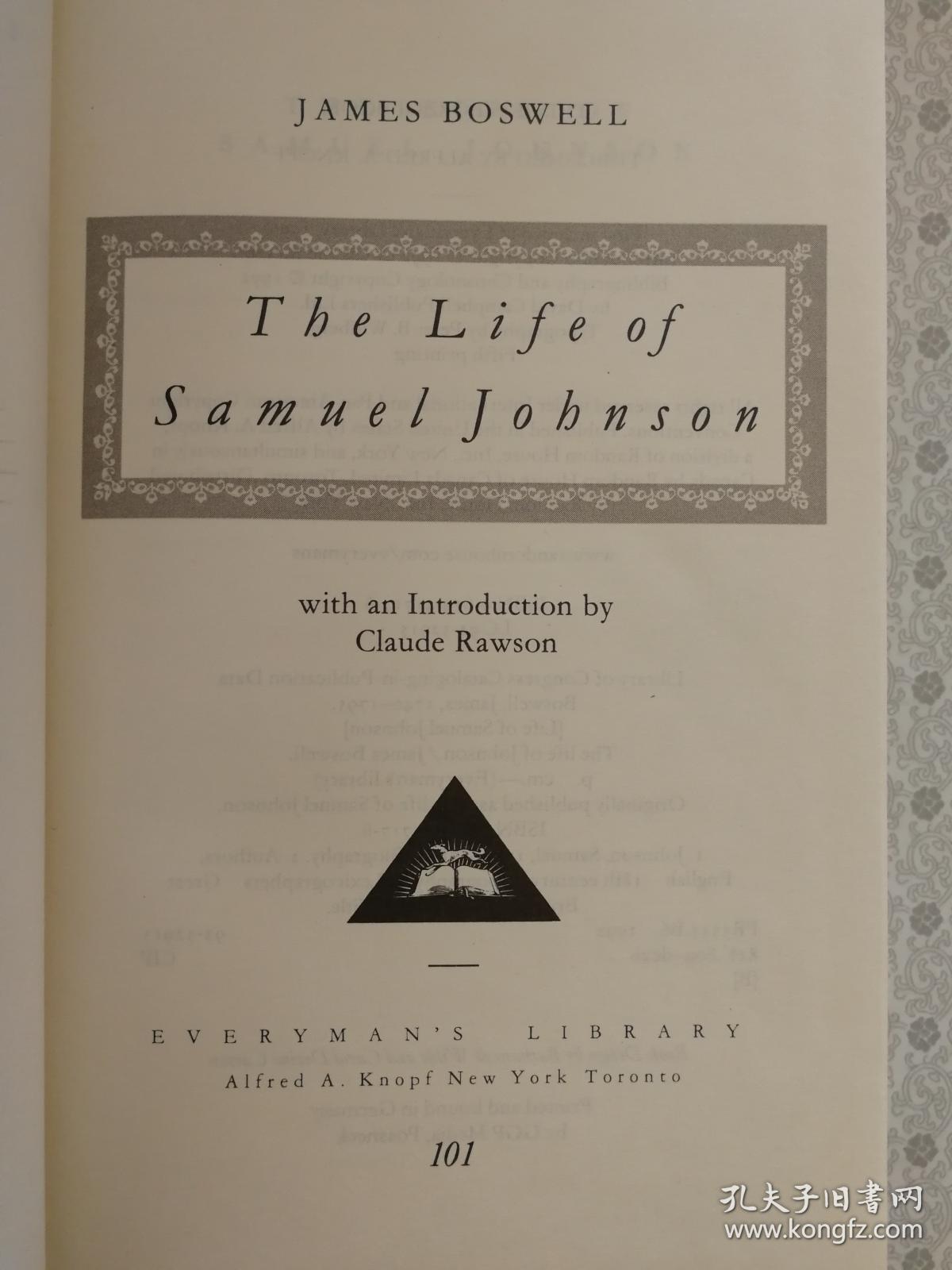 the life of samuel johnson james boswell 英文原版