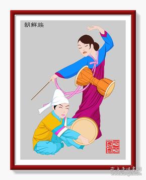 朝鲜族装饰画 56个民族装饰画 民族特色装饰画 客厅 书房 卧室 寝室