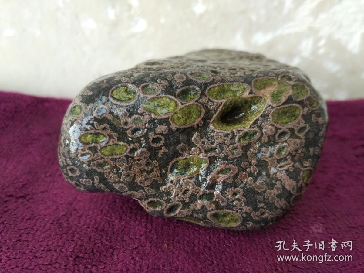 洛阳奇石675梅花玉原石"金蟾碧玉钱石"(少见品种,弥足