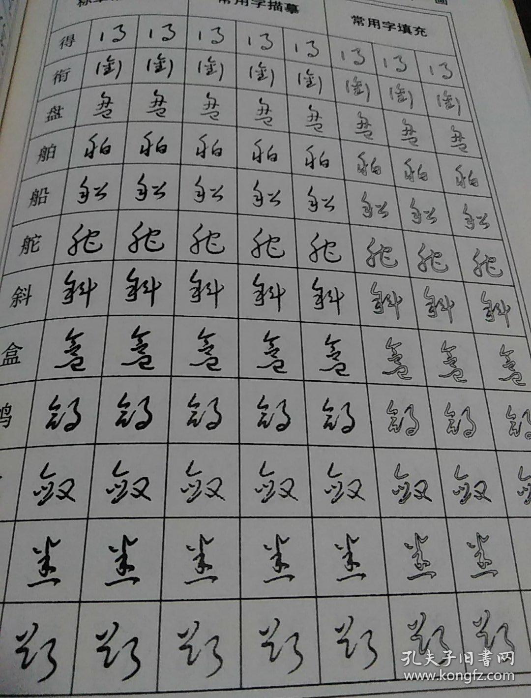 标准草书常用汉字硬笔描摹速成
