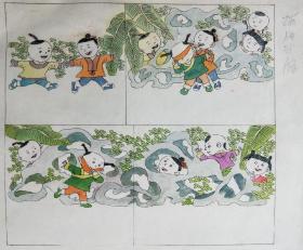 司马光砸缸 连环画原稿(3张)