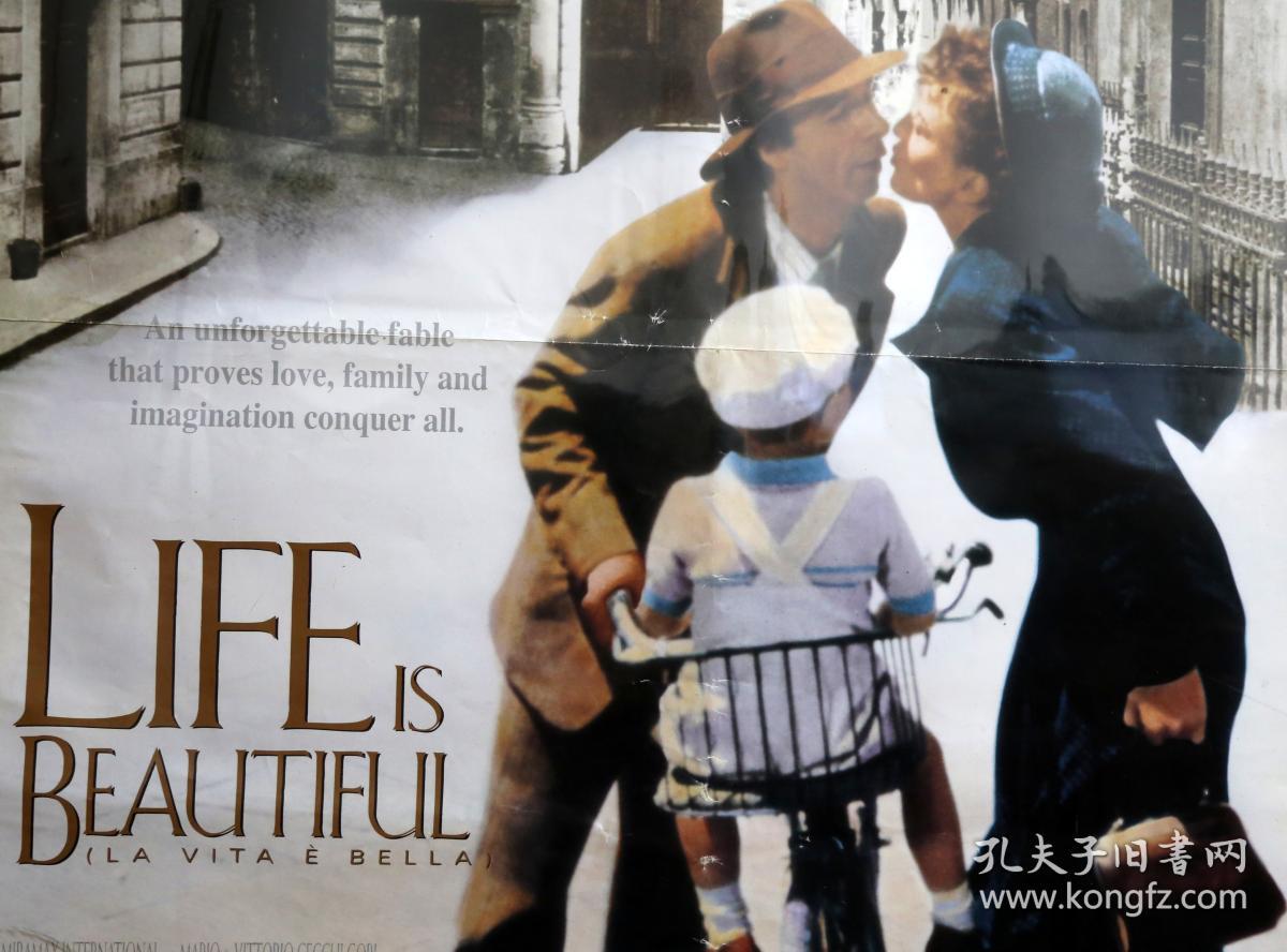 《life is beautiful美丽人生》九十年代电影海报,罗伯托·贝尼尼