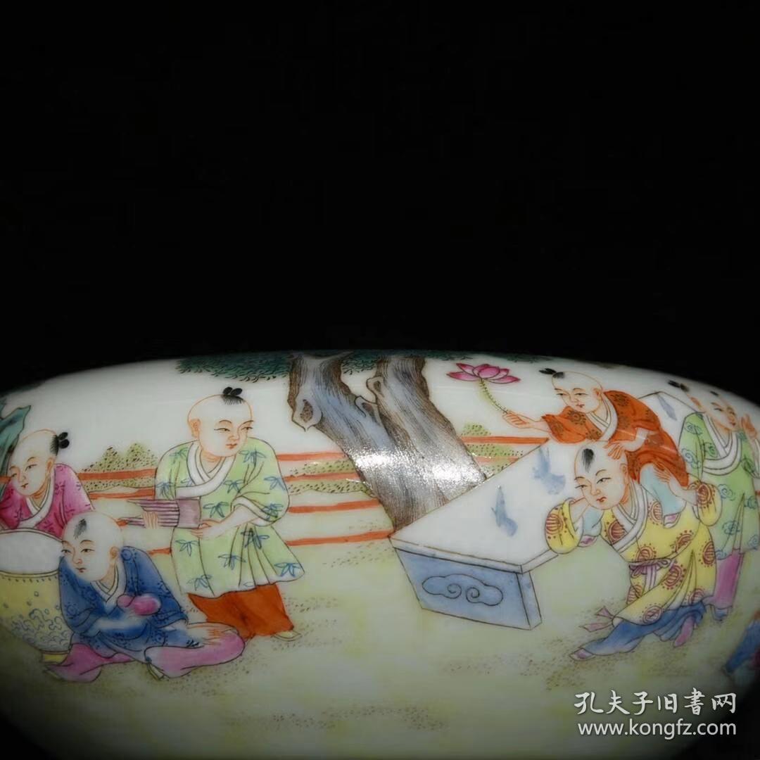 乾隆粉彩婴戏图笔洗