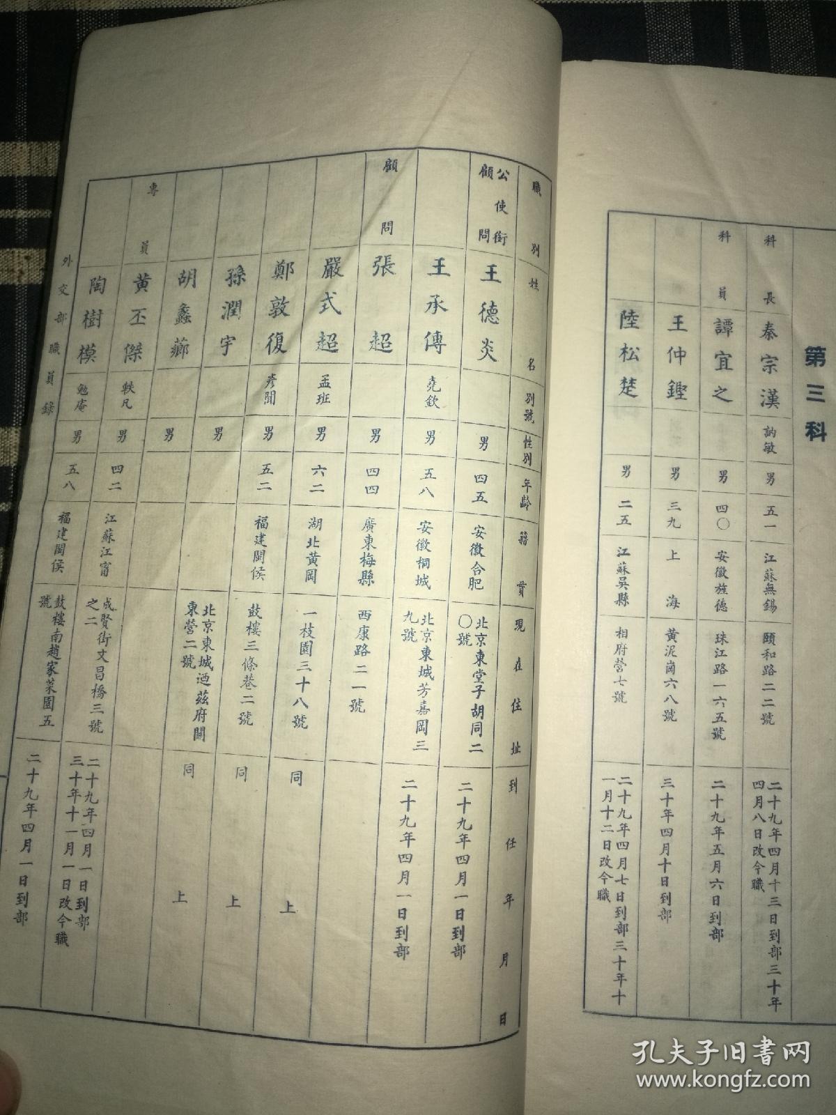 【外交部职员录】民国31年汪精卫伪国民政府资料,当时
