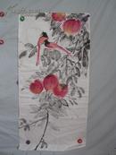 寿桃双鸟图 画一张 99/50厘米