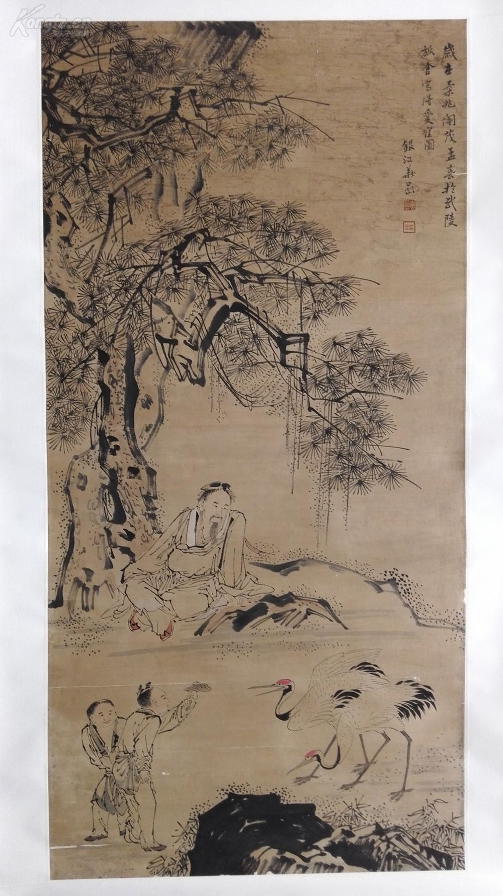 清代杰出绘画大家,扬州画派的代表人物之一 华岩 山水人物 国画立轴