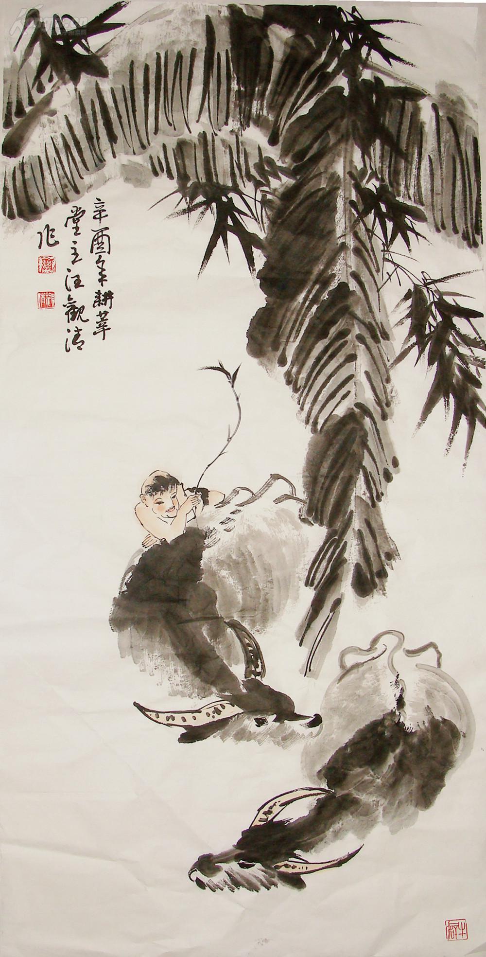 海派名家 汪观清 花鸟中堂 国画作品