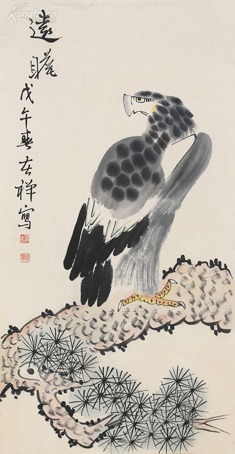 李苦禅精品松鹰图