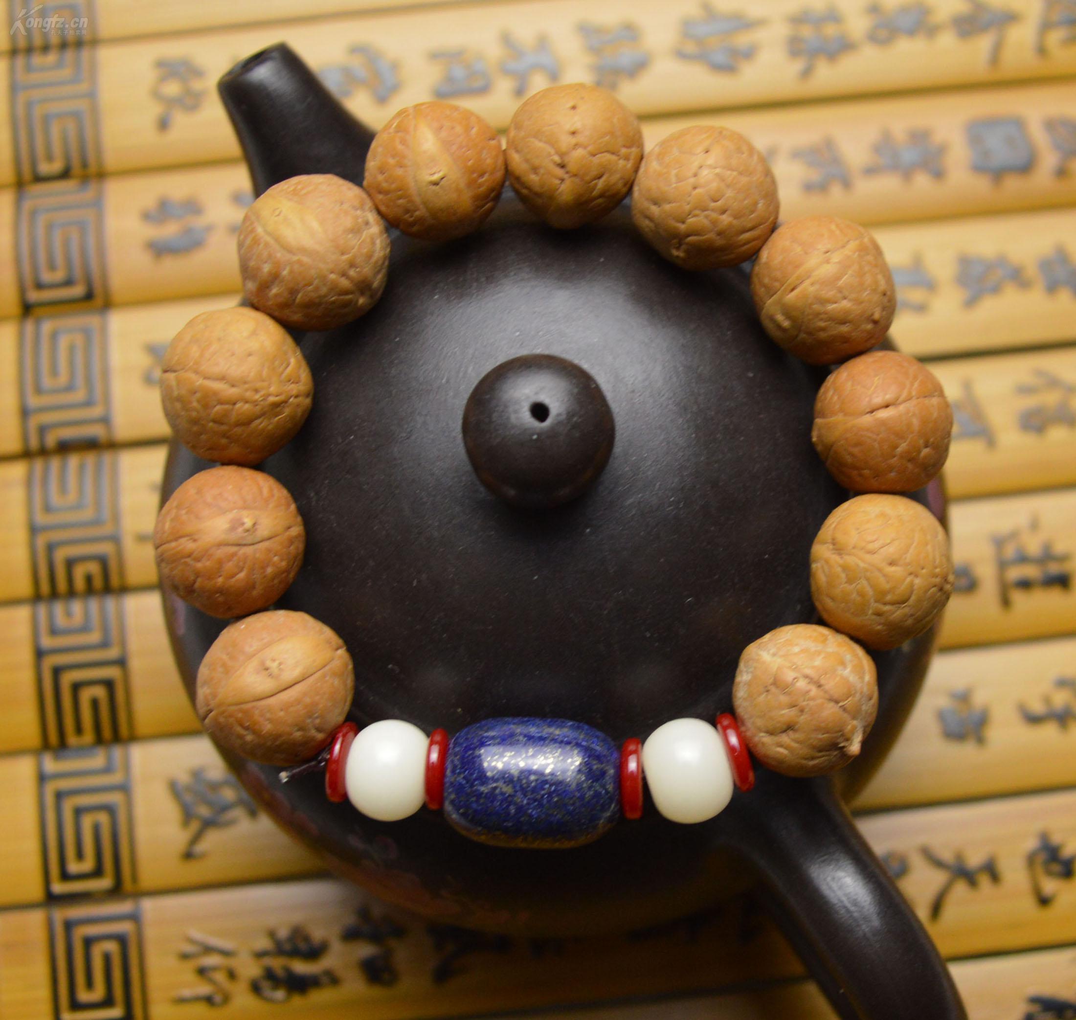 凤眼菩提 手串 配珠青金石