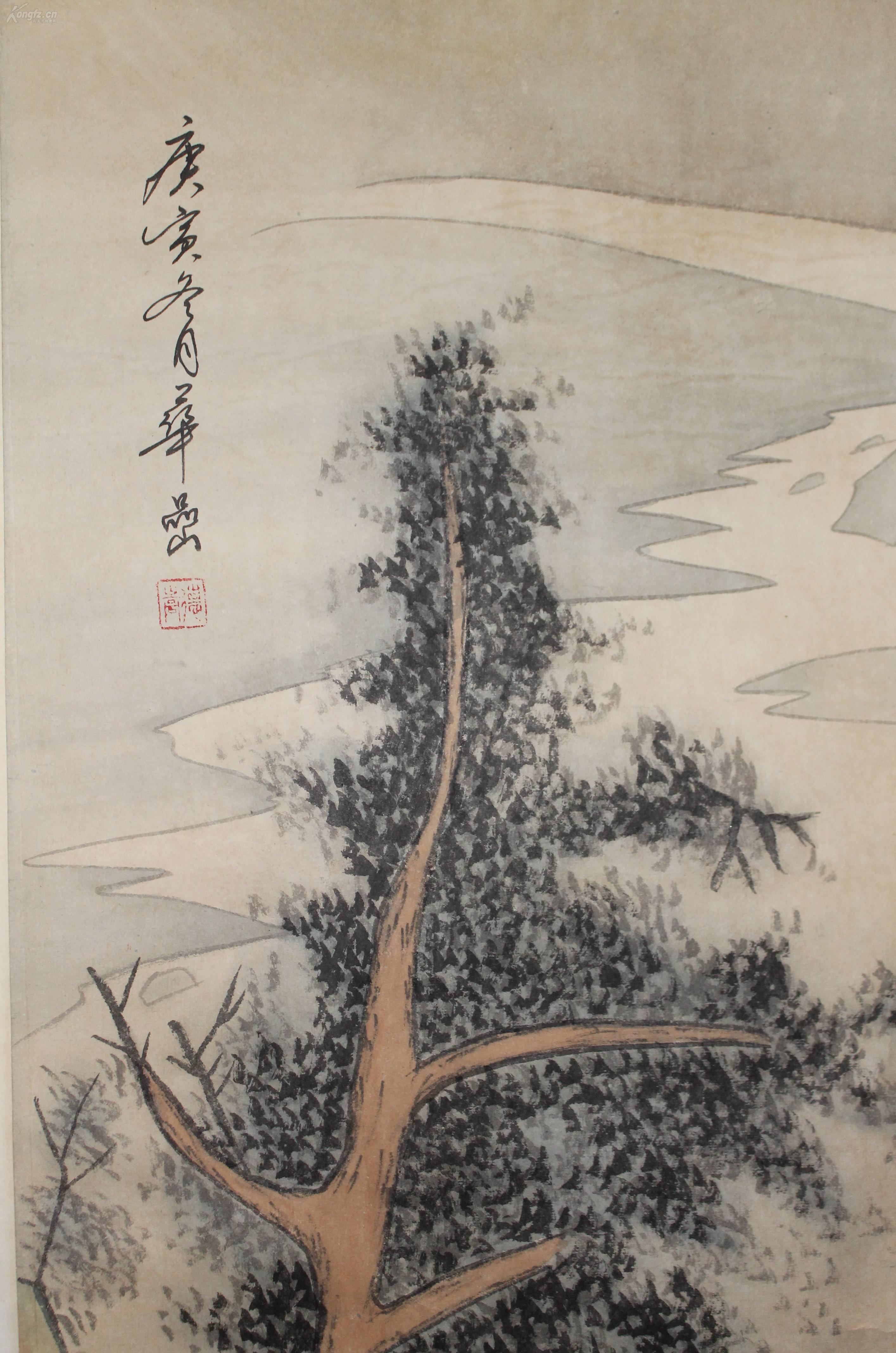 保 真手绘 清代著名画家 华岩 既:《华岩》山水