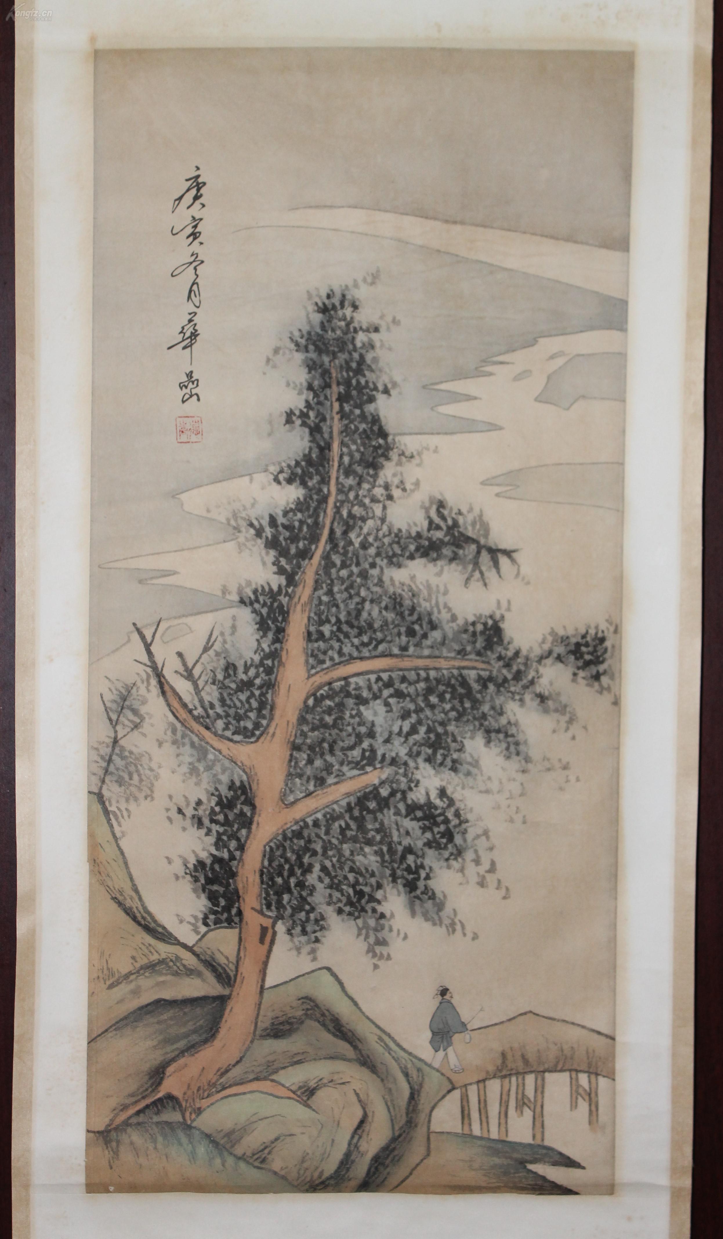 保 真手绘 清代著名画家 华岩 既:《华岩》山水
