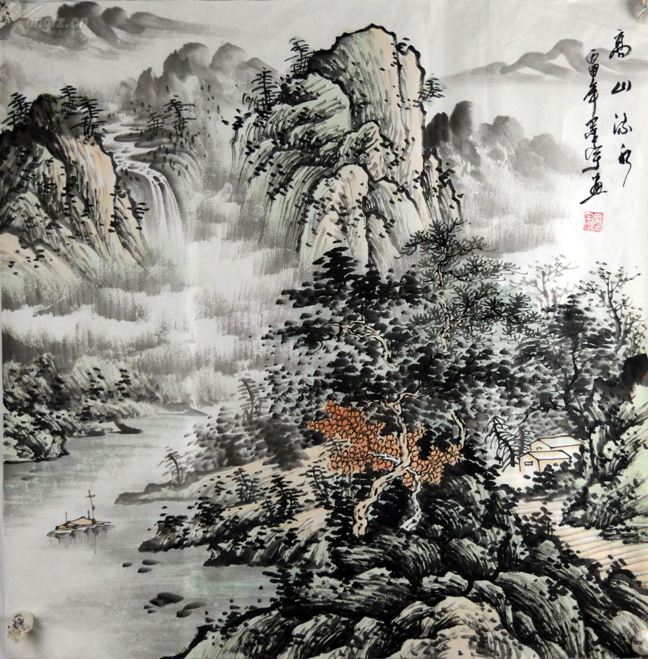 墨宇 纯手绘 书画 山水国画精品,4尺斗方69*69 (bh4501) 拍品编号