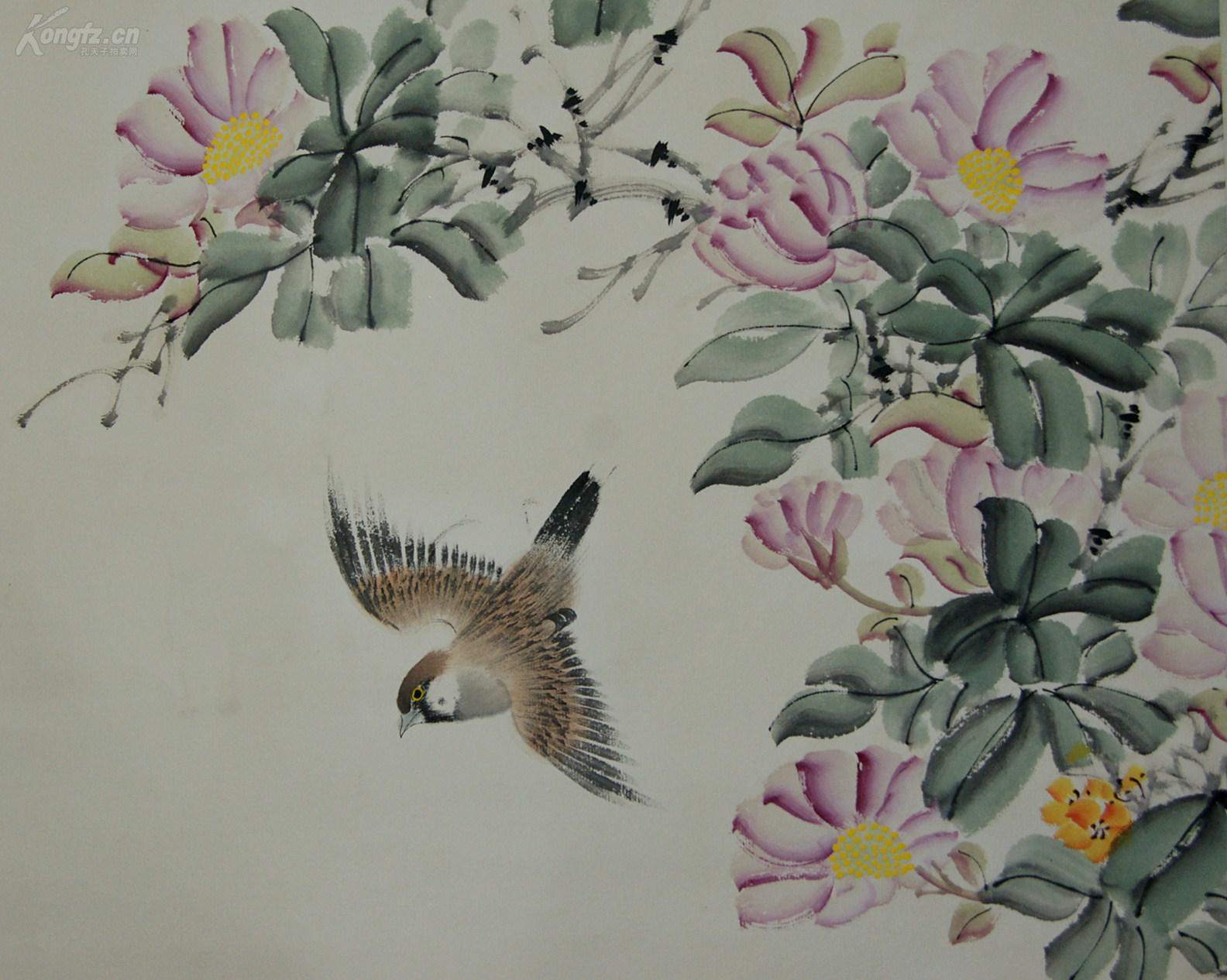 上海中国画院画师为中国美术家协会会员美协上海分会理事江寒汀花鸟