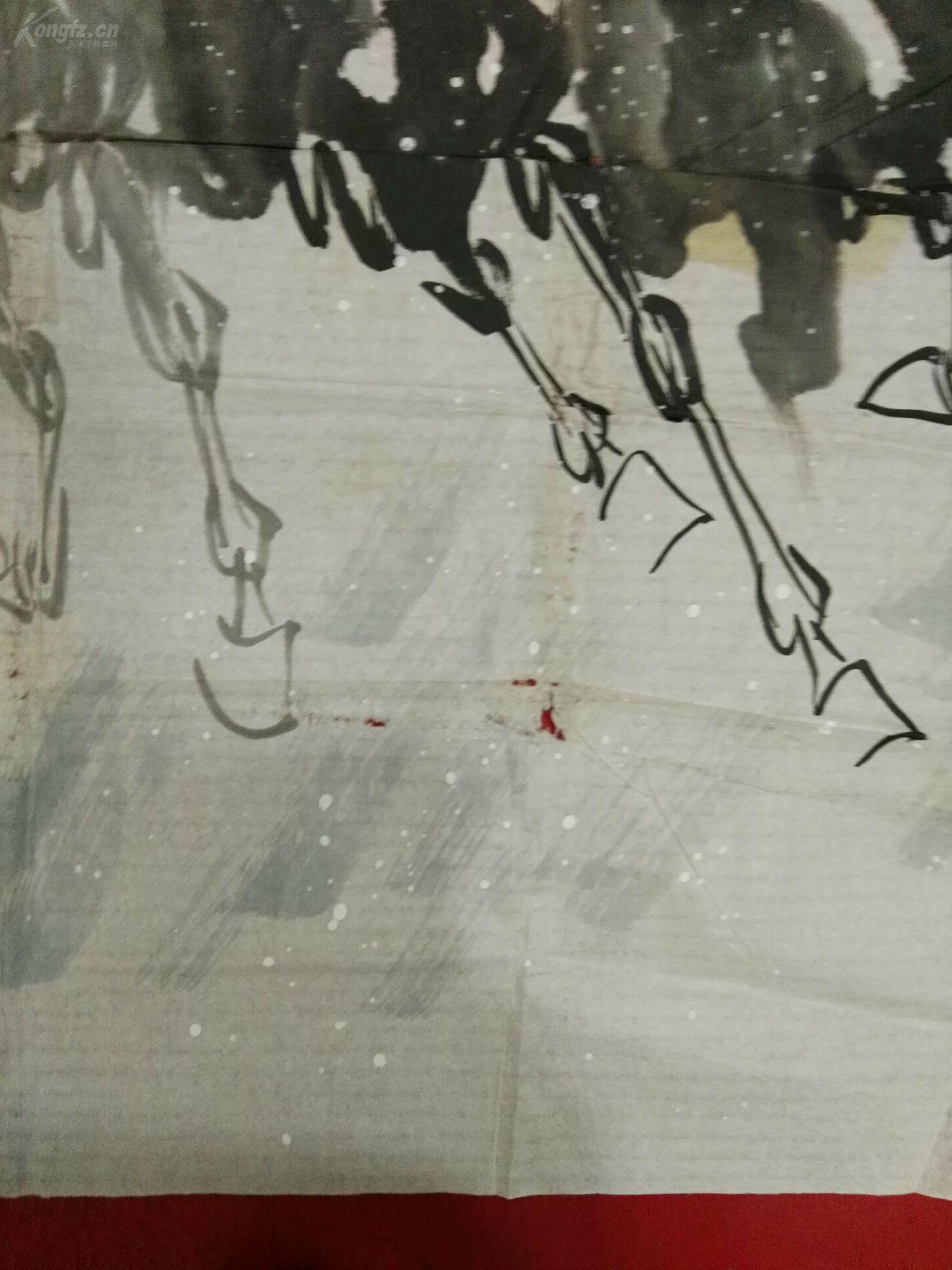 石鸿,八骏图,大六尺,生于1945年8月,河南南阳人,高级美术师,从事美术