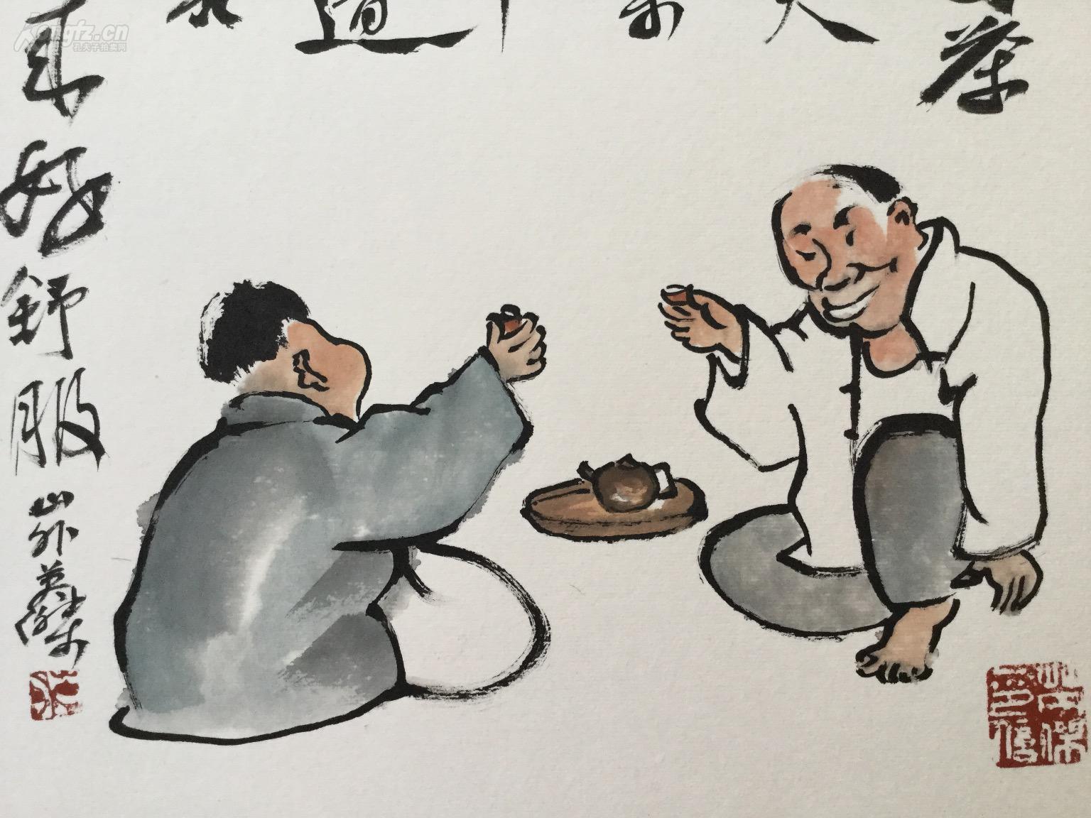 新文人水墨画--功夫茶 李英杰作品书画真迹图片