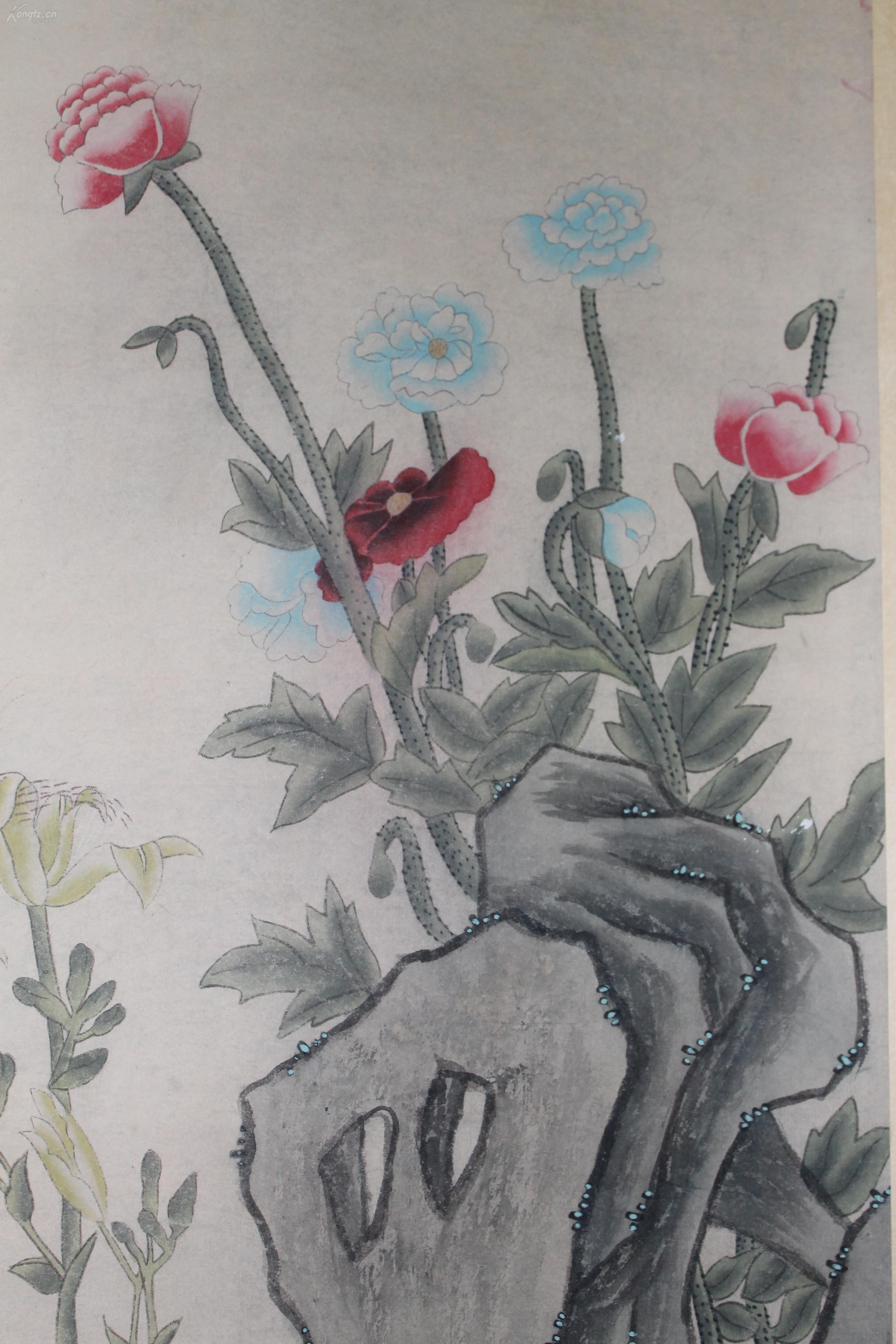 保手绘 清代著名书画家 -- 张熊 --工笔画 碟恋花 拍品编号:28059211
