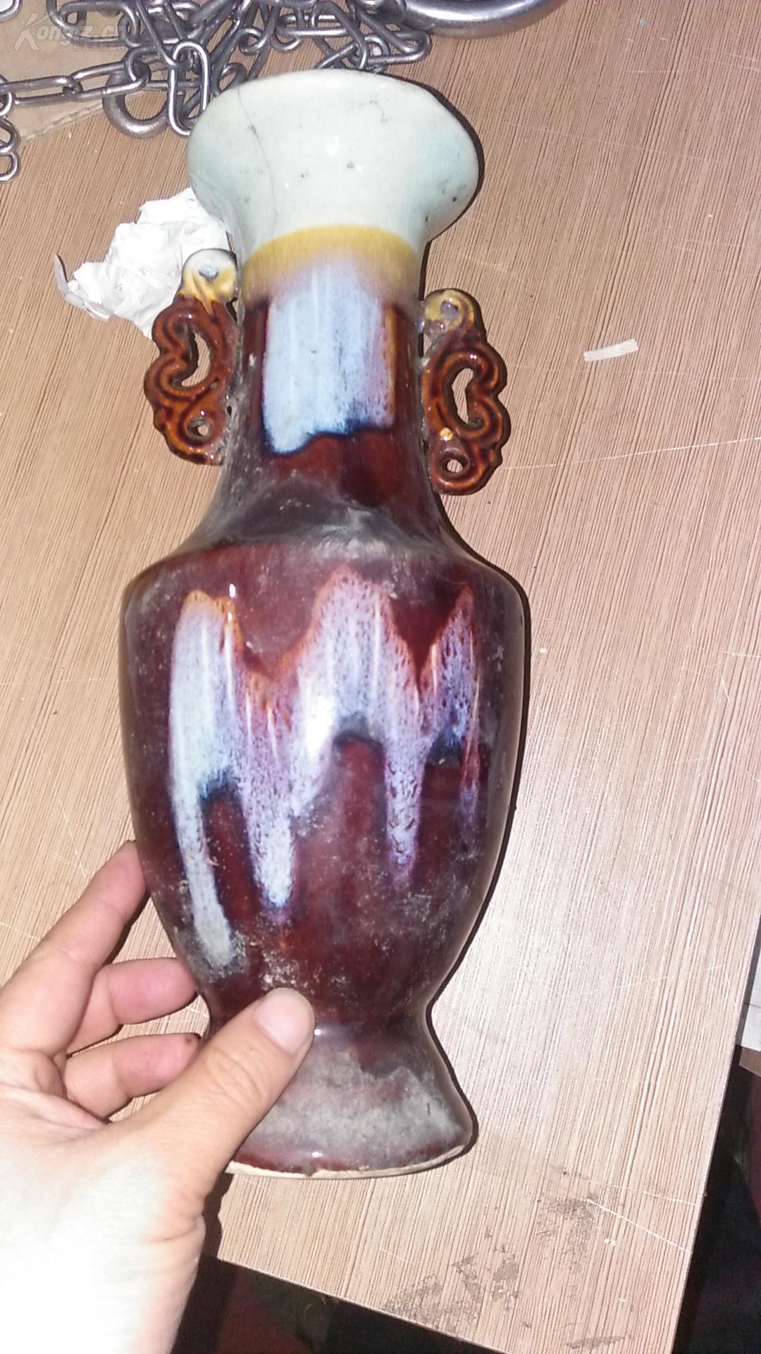 双耳老花瓶一个,高30cm(包邮)