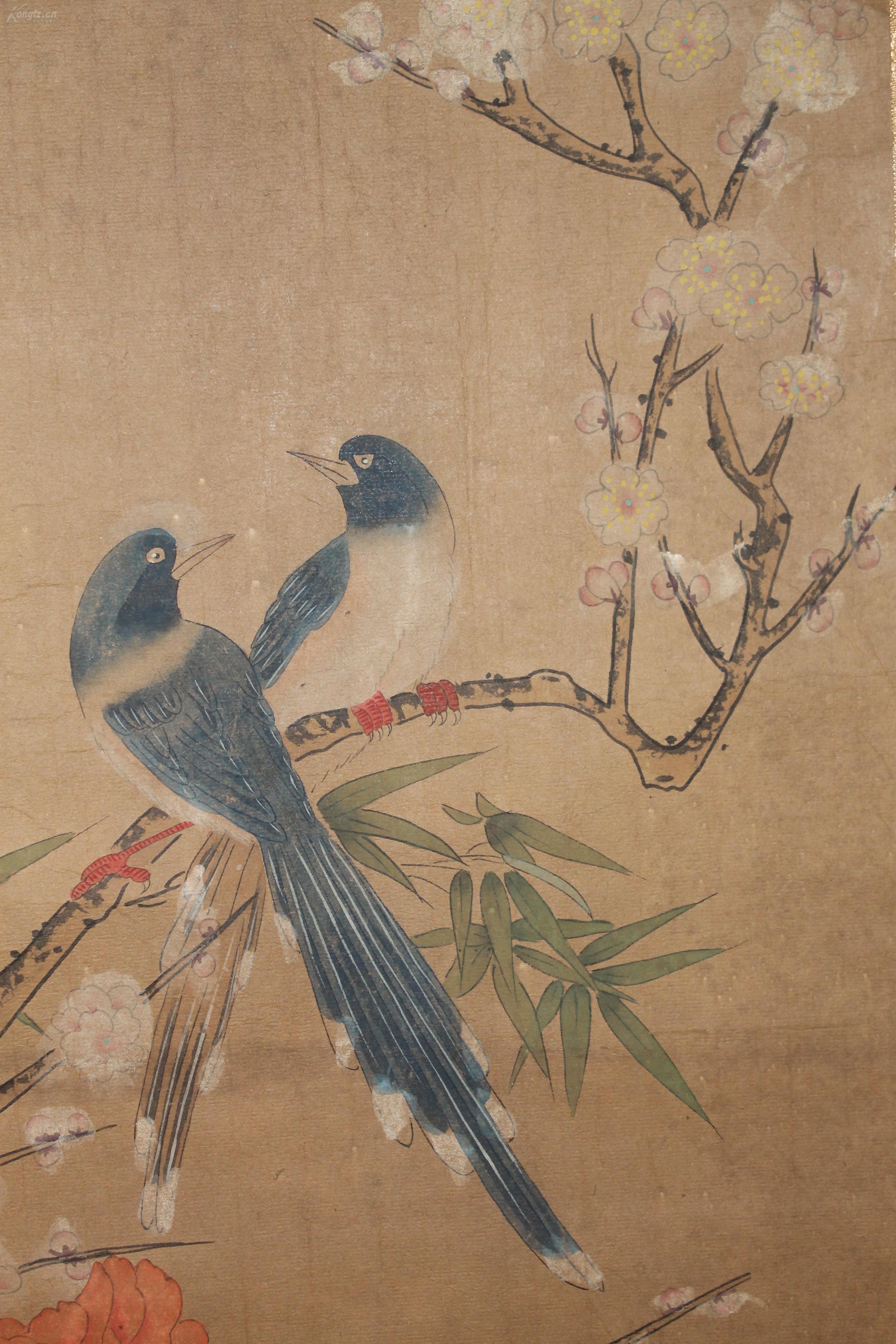 清代著名画家 【邹一桂 】手绘花鸟 已装裱立轴(敬请进店浏览更多拍品