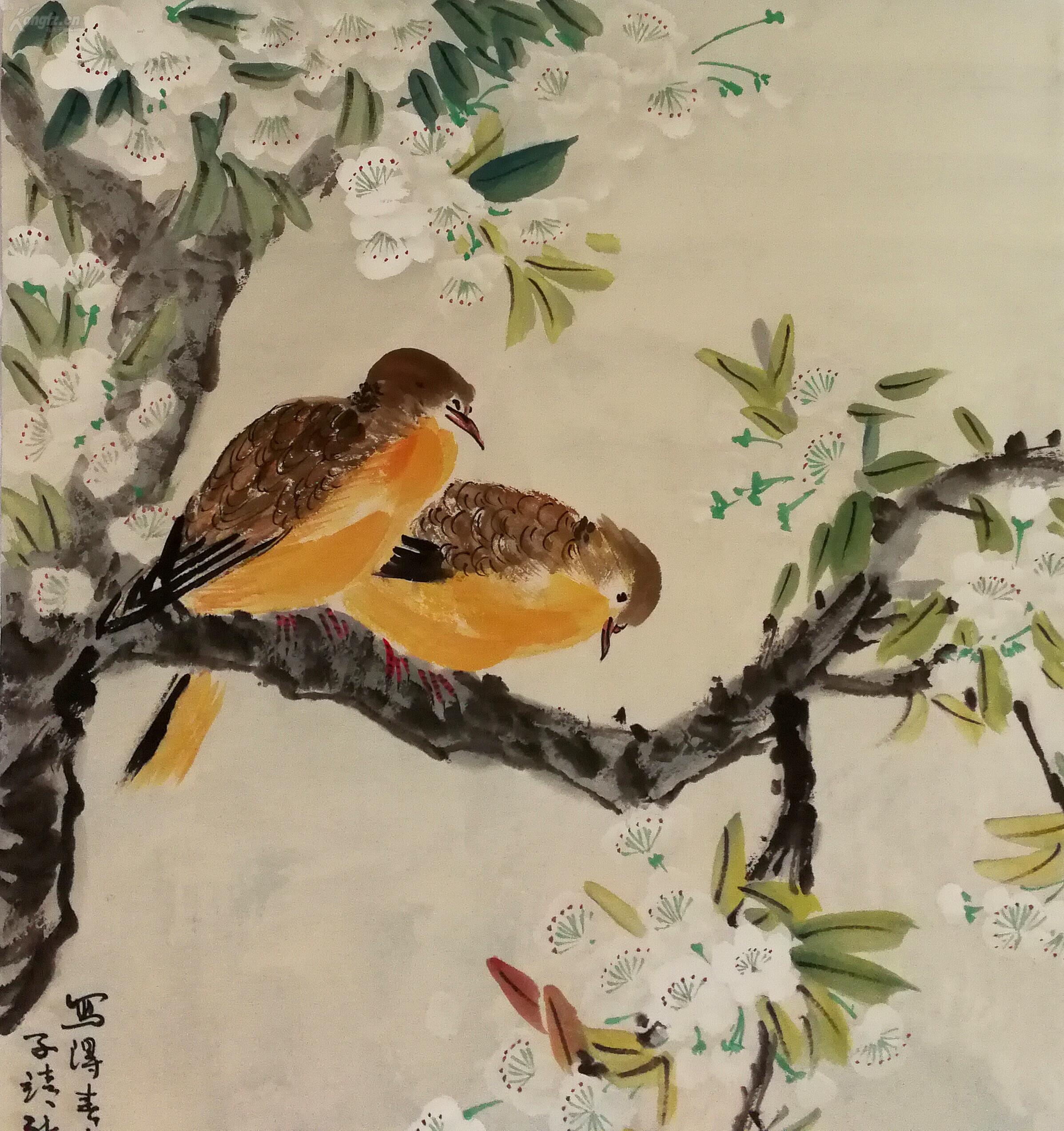 中国美术家协会上海分会会员 张守成 花鸟 保真 拍品编号