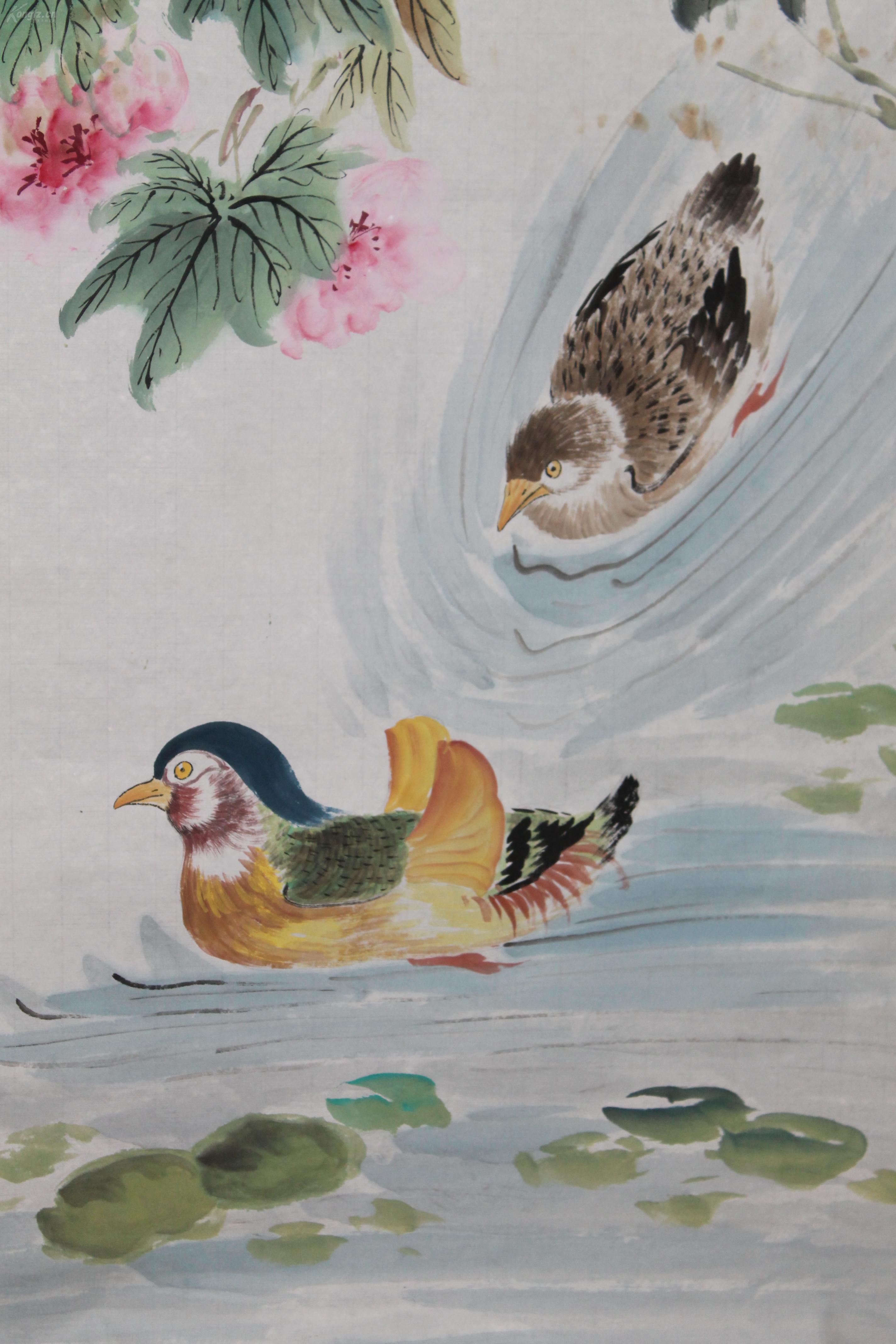 中国现代著名花鸟画家《王雪涛》手绘(鸳鸯图) 拍品编号:28195722